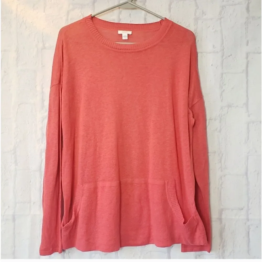 PURE JILL BY J. JILL Lightweight Crewneck Sweater Layering Travel Beach Medium